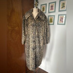 Nwt Target future collective leopard animal chetah winter faux fur coat M/L